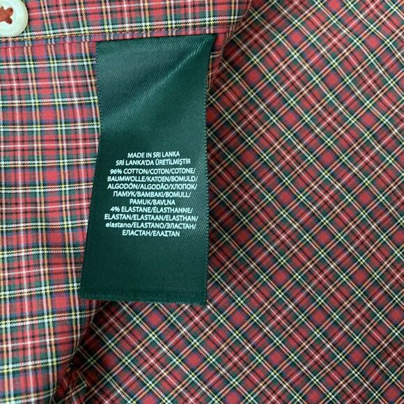 Lauren Ralph Lauren‎ Red Plaid Button Down Shirt Mens Size 16.5- 34/35 - Picture 7 of 8